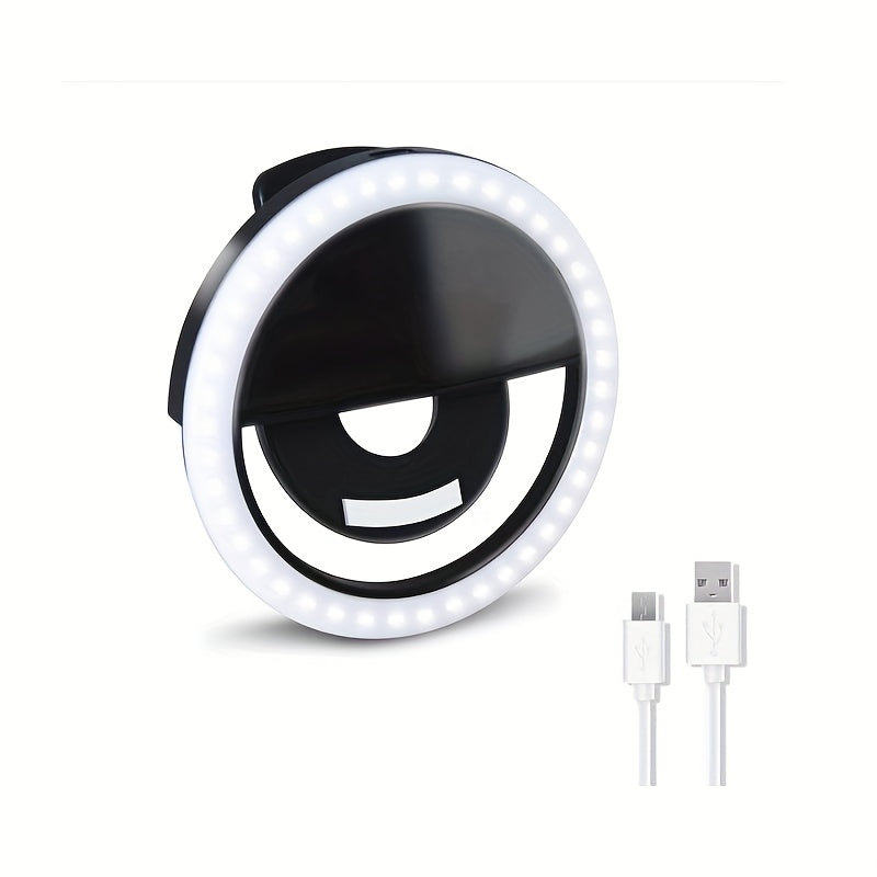 LED -Selfie -Ringlicht mit wiederaufladbarem Akku - Perfektes Kreislicht für Make -up und Fotografie, kompatibel mit Telefonen und Computern-5