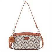 Mila | Leren Schultertasche für Damen mit Karomuster