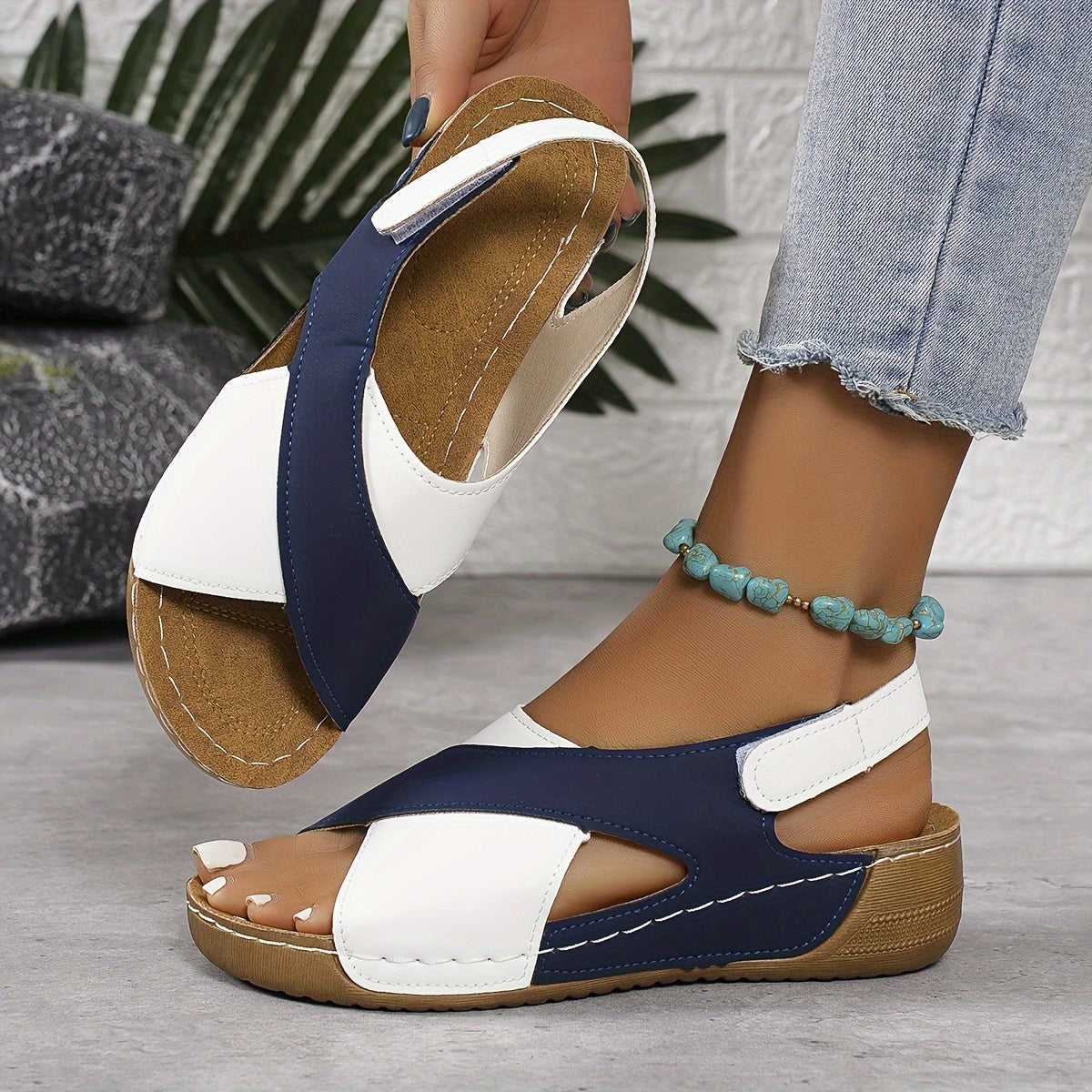 Sunny | Modische Zweifarbige Sandalen - Perfekt für den Sommer
