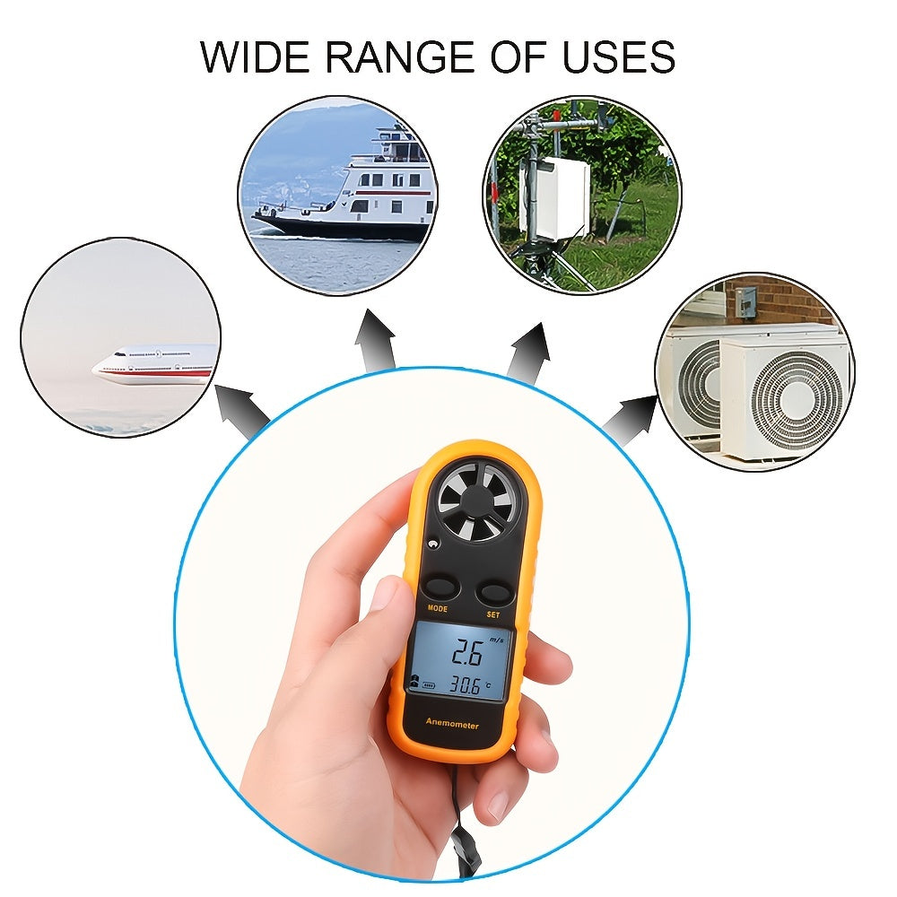 Digitales Windgeschwindigkeitsmesser mit klarem LCD -Display - tragbarer Windemometer für Outdoor -Aktivitäten-4