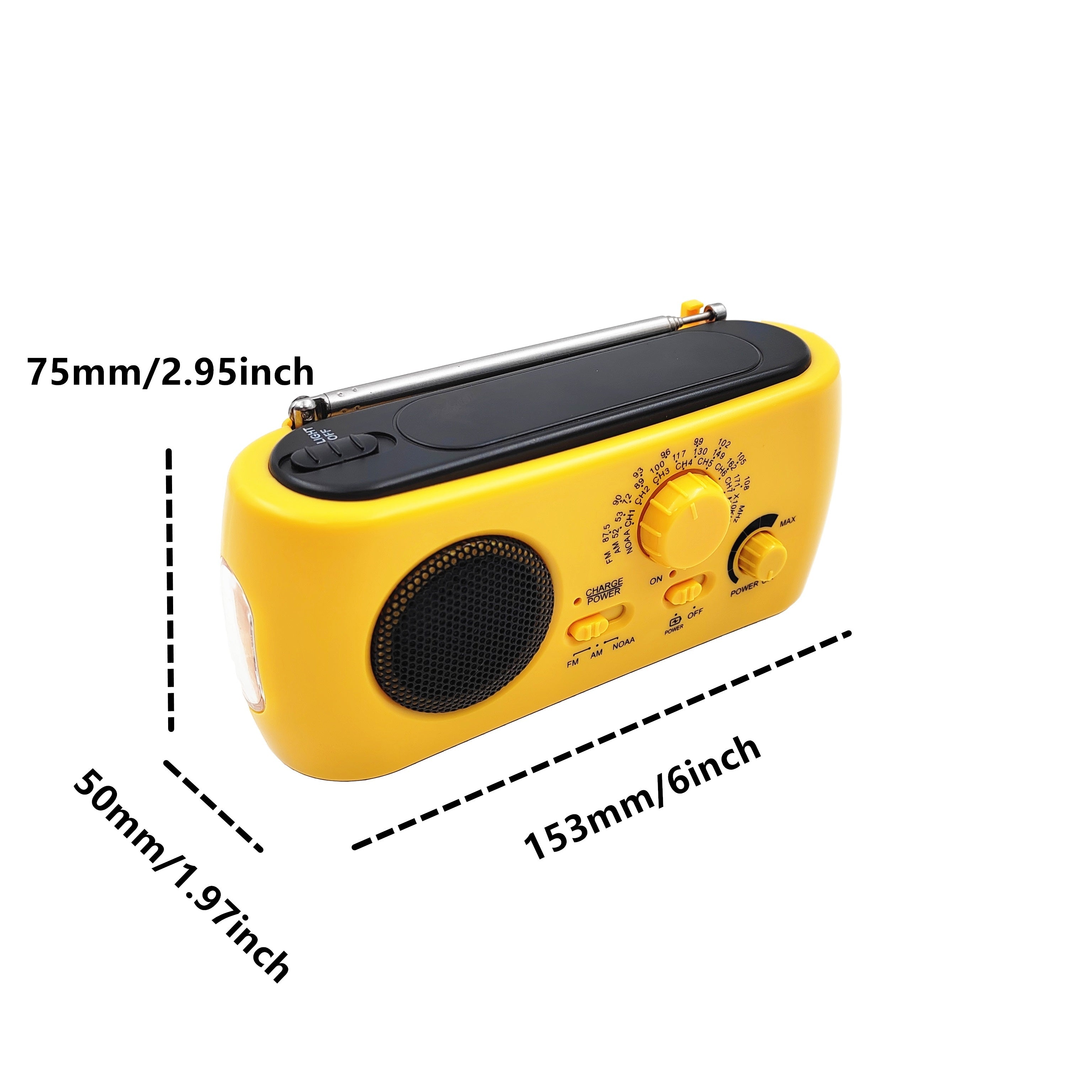 Tragbares Notfallradio mit AM/FM/NOAA, USB -Ladegerät, LED -Taschenlampe, wasserfest für Camping und Außengebrauch-5