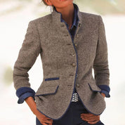 Daniela | Eleganter Unifarbener Lässige Übergangsjacke Blazer mit Langen Ärmeln