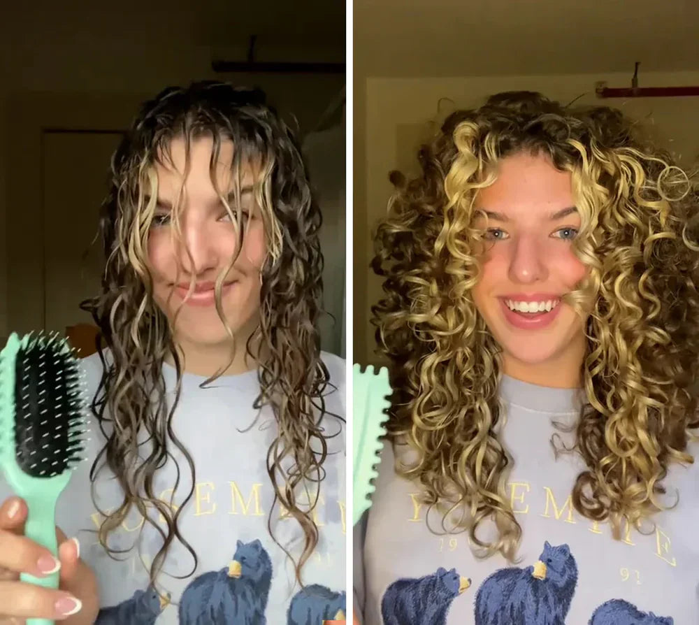 Pinsel für perfekt definierte Locken | Flaum -frei und weich für die Haare | 3-in-1 HAARBRUSH-GODTFRED-3