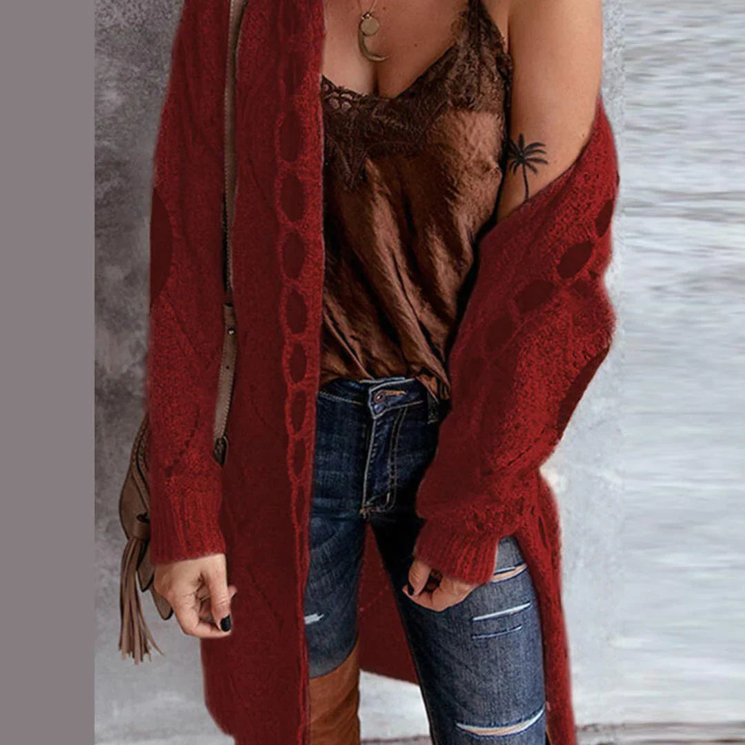 Tala | Modischer Strick-Hoodie mit Kontrast-Patches