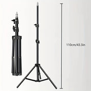 Einstellbarer LED -Lichtständer für Fotografie und Video - 1,1 m Höhe, robustes Aluminiumstativ mit Lampe-3