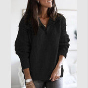 Luxy | Gefütterter Wollstrick-Sweater mit Reißverschluss