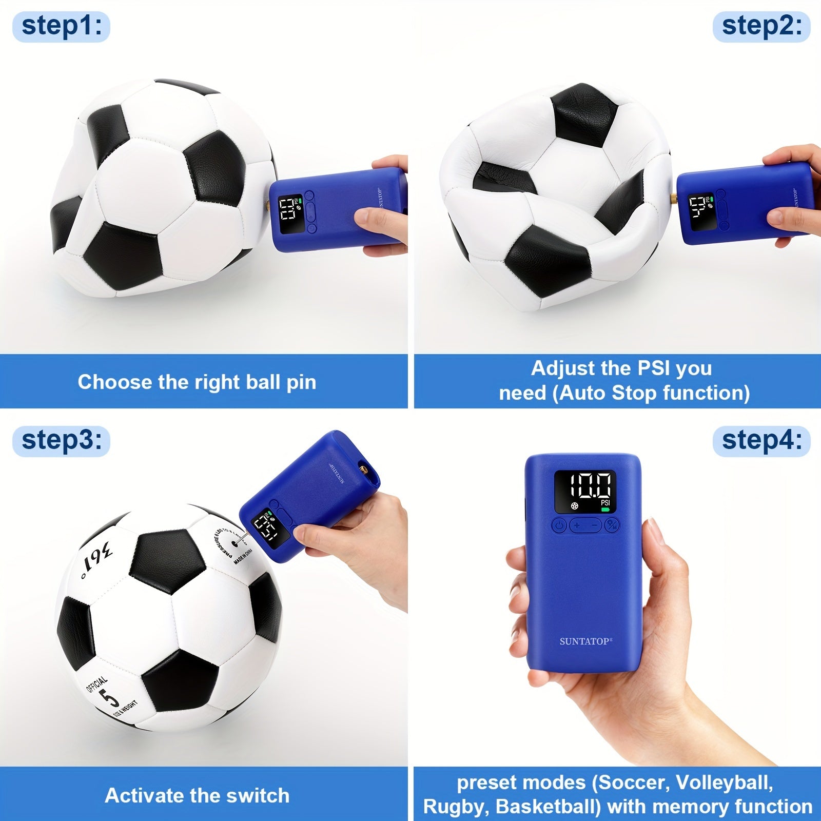 Automatische Elektrokugelpumpe mit 20 psi -Kapazität, LED-4