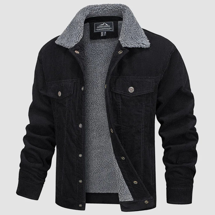 Jonas | Modische und kuschelig warme Cordjacke für Herren