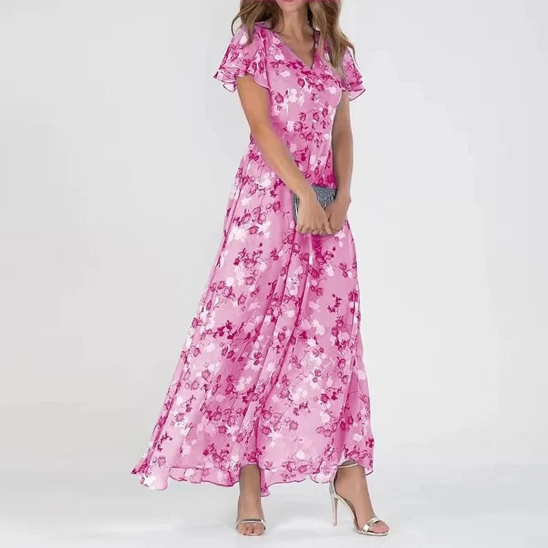 Lilia | Elegantes Blumen-Midi-Kleid