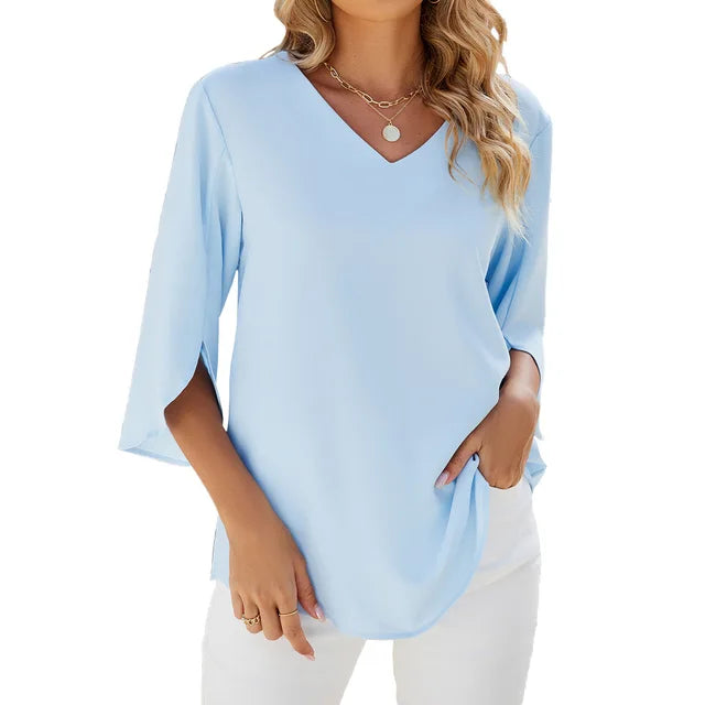 TULUM | Elegant V-Ausschnitt Bluse
