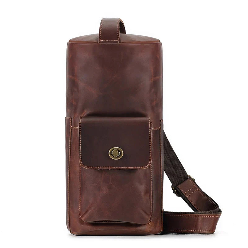 Lars | Klassische Lederzylinder-Schultertasche