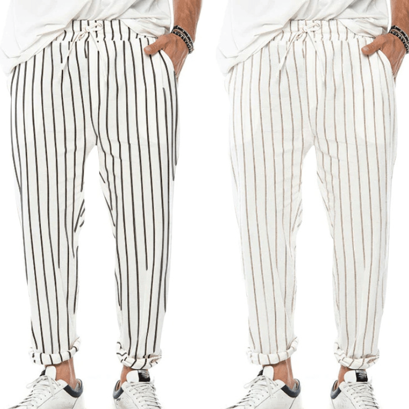 Lukas - Lässige Gestreifte Hose mit Kordelzug für Herren