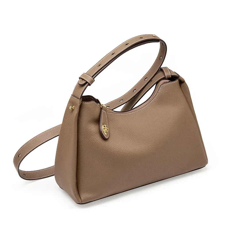 Lila | Vielseitige Genarbte Leder Crossbody Tasche