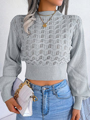 Selene | Winterpullover im Crop-Top-Stil mit stilvollem Strickmuster für Damen