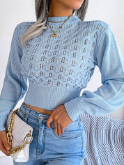 Selene | Winterpullover im Crop-Top-Stil mit stilvollem Strickmuster für Damen